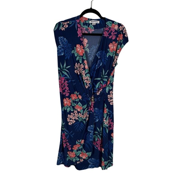 Tommy Bahama Women L Carmela Fabric Clara Breezy Bouquet Faux-Wrap Dress NWOT - Picture 3 of 12